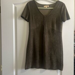 Black Swan Olive suede look with Braided Trim